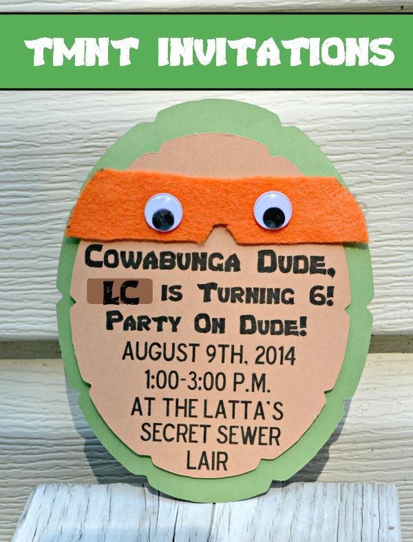 Baby Ninja Turtles Party Einladungskarten Kindergeburstag Einladung Jungen Deko